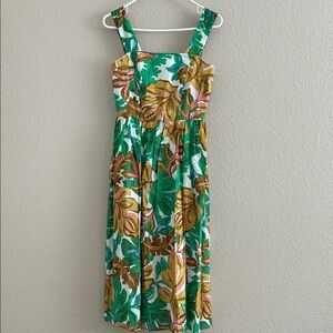 Maggy London Leaf Print Midi Dress